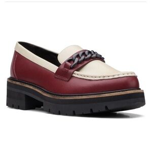 NWOT | Clarks | Orianna Bit | Maroon & Cream Loafer